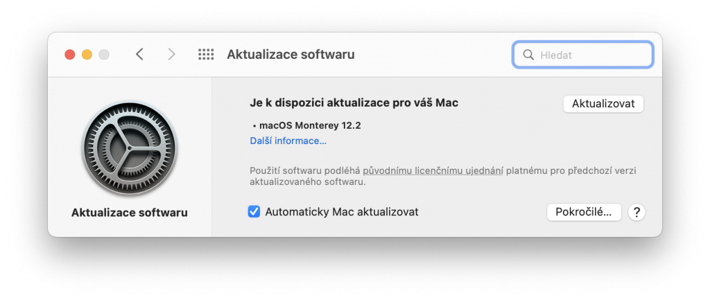 macOS Monterey 12.2 aktualizace