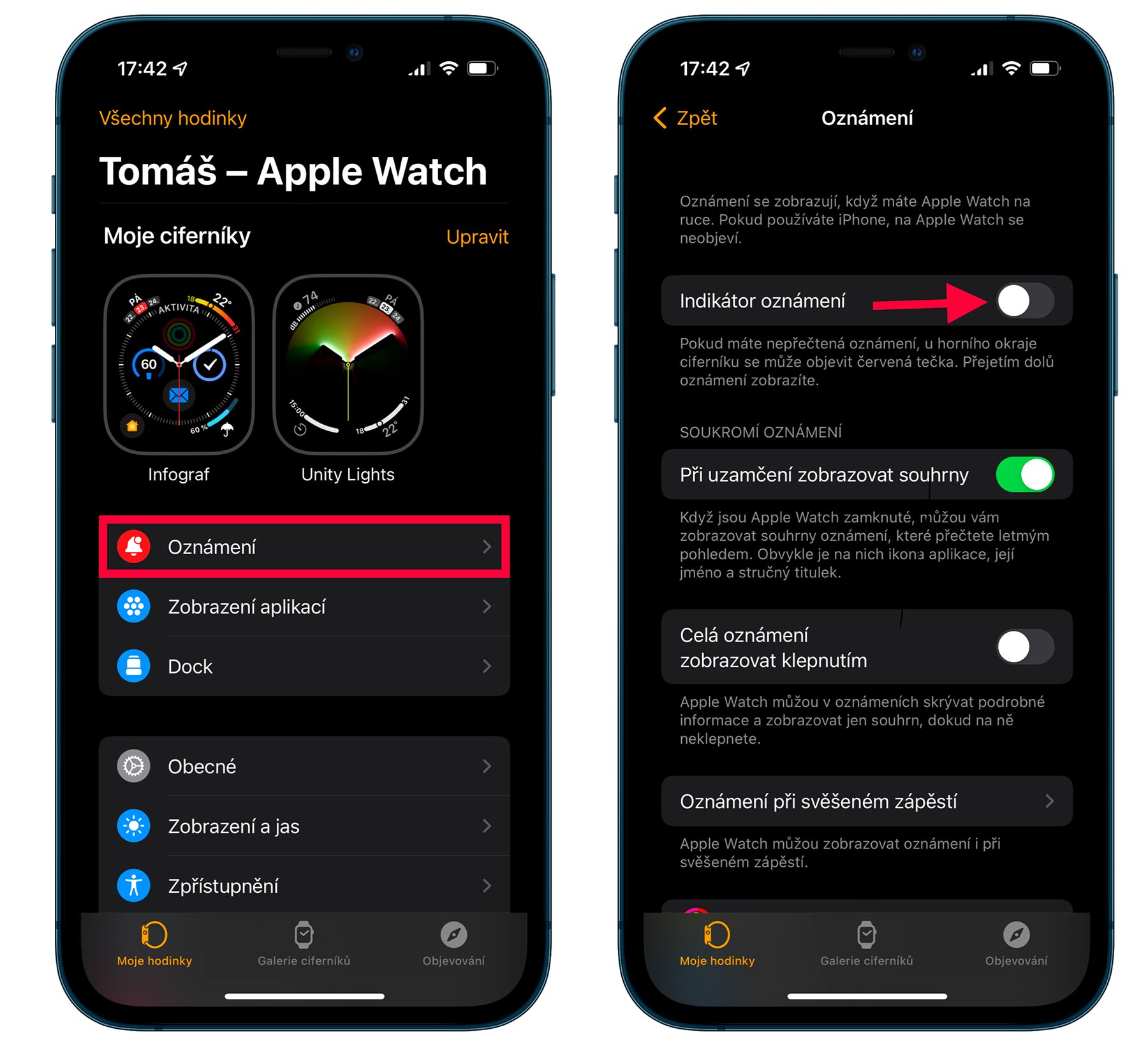 Aplikace Watch iPhone