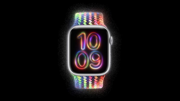 Apple Watch pletený navlékací řemínek Pride Edition
