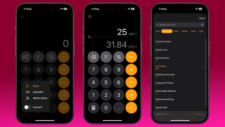 Kalkulačka v iOS 18