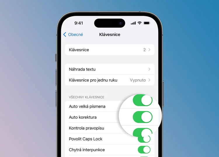 Jak vypnout autokorekci textu na iPhone